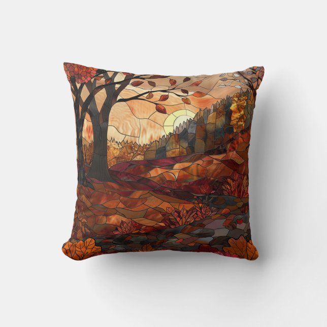 Oreiller à lancer beauté automne (Recto)