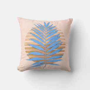 Oreiller à lancer bleu à la palme