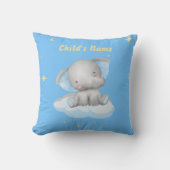 Oreiller à lancer bleu bébé personnalisé (Recto)