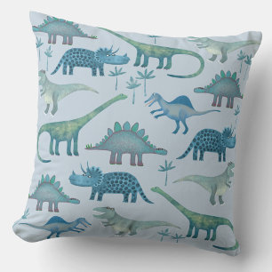 Oreiller à lancer bleu Dinosaures
