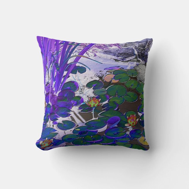 Oreiller à lancer bleu nénuphar (Recto)