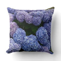 Oreiller à lancer bleu violet Hydrangea
