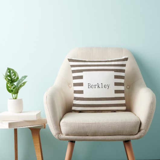 Oreiller à lancer Brown et blanc (Chaise)