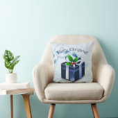 Oreiller à lancer cadeau de Noël bleu (Chaise)