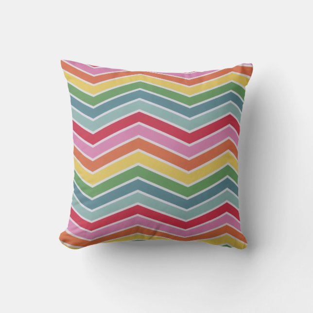 Oreiller à lancer Chevron arc-en-ciel (Recto)