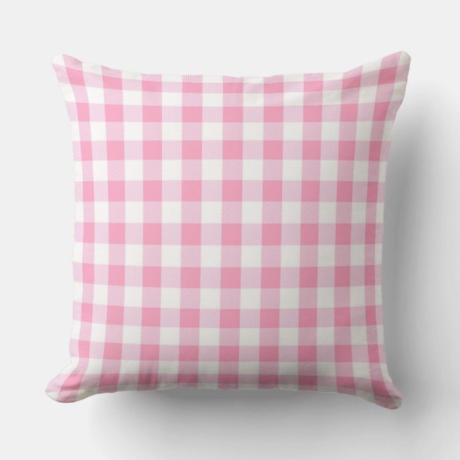 Oreiller à lancer classique rose En vichy Motif (Recto)