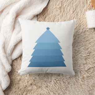 Oreiller à lancer d'arbre de Noël bleu