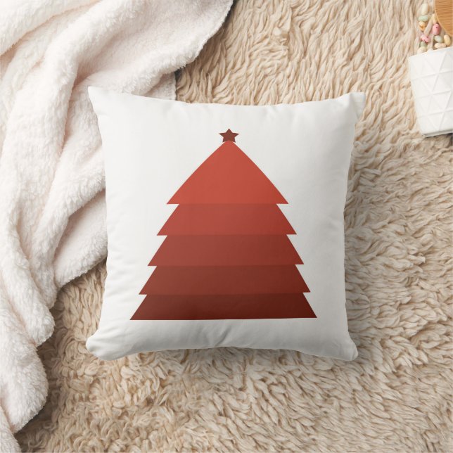 Oreiller à lancer d'arbre de Noël rouge (Couverture)