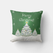 Oreiller à lancer d'arbre de Noël vert (Recto)