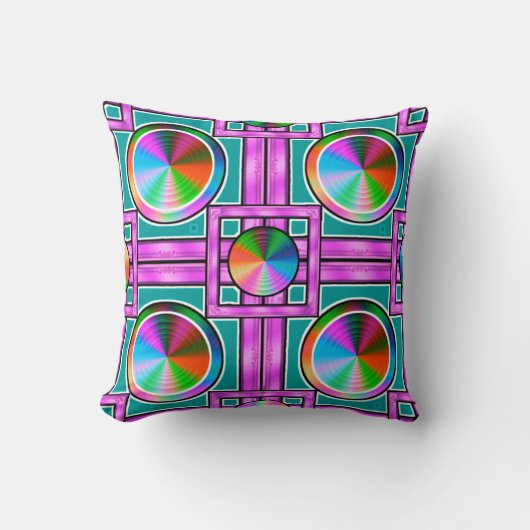 Oreiller à lancer d'Art numérique - Colorful Accue (Recto)