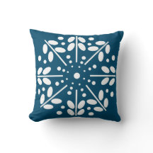 Oreiller à lancer d'art populaire scandinave Turqu