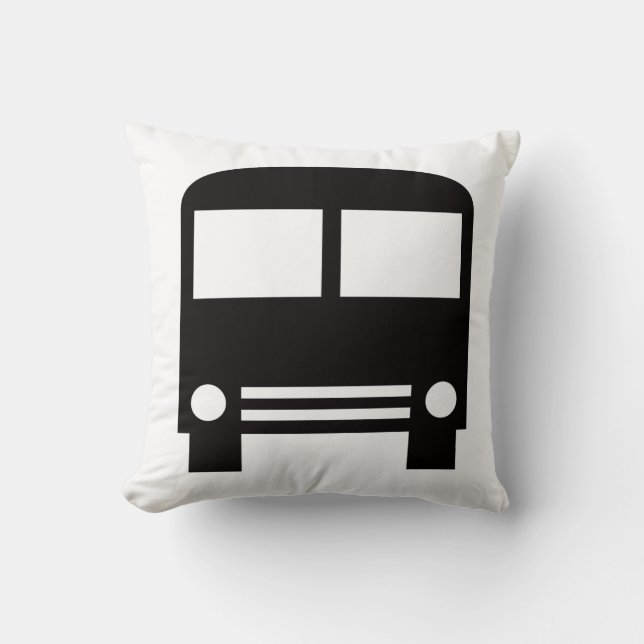 Oreiller à lancer de bus de l'école noire (Recto)