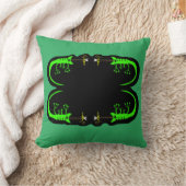 Oreiller à lancer de caméléon vert et noir (Couverture)