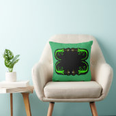 Oreiller à lancer de caméléon vert et noir (Chaise)