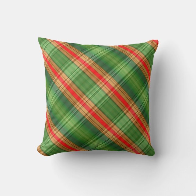 Oreiller à lancer de campagne rouge et vert (Recto)