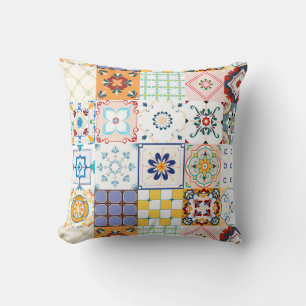 Oreiller à lancer de carreaux Mandala/marocain col