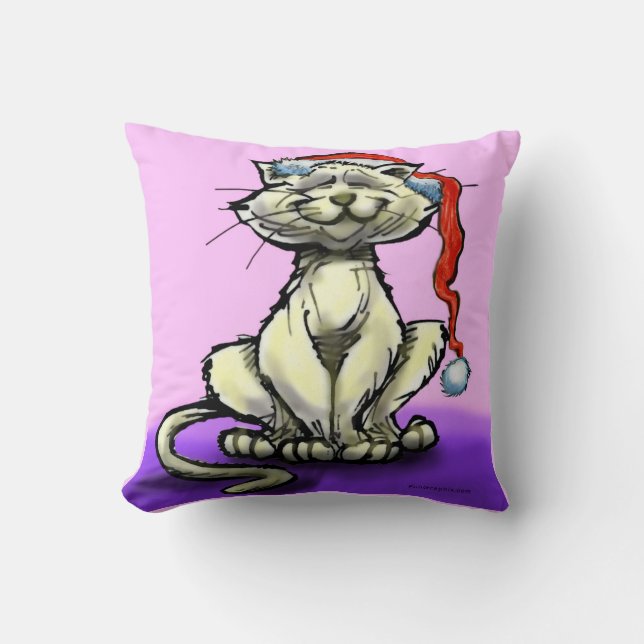 Oreiller à lancer de chat de Noël (Recto)