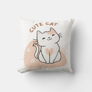 Oreiller à lancer de chat mignon - Kawaii Kitty Cu