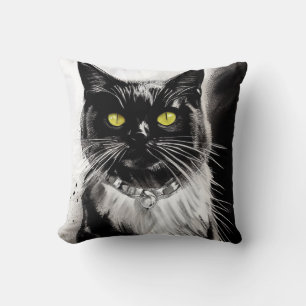 Oreiller à lancer de chat noir