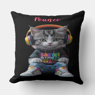 Oreiller à lancer de chaton sportif - Cute jouant