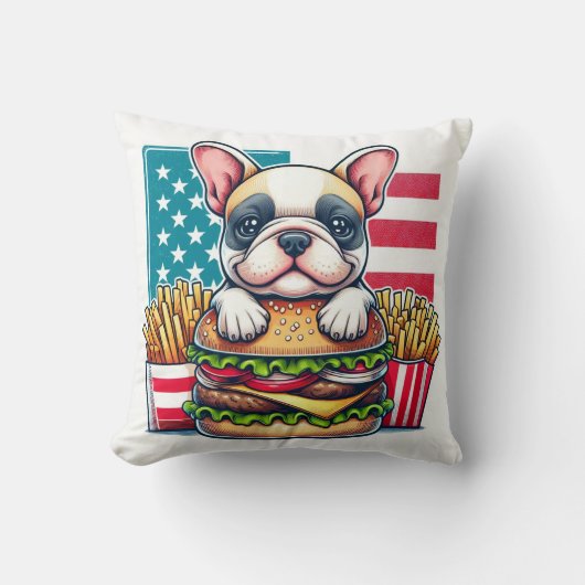 Oreiller à lancer de chien de taureau français (Recto)