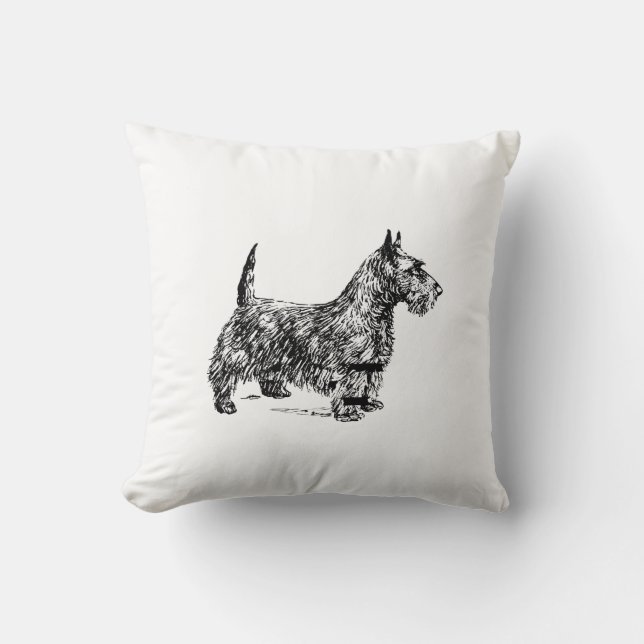 Oreiller à lancer de chien écossais (Recto)
