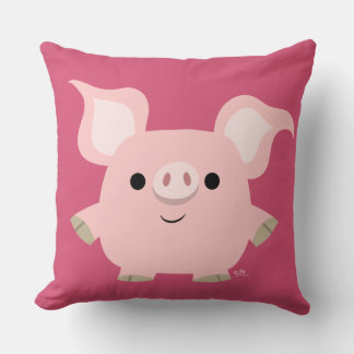 Oreiller à lancer de cochon en caricature court mi