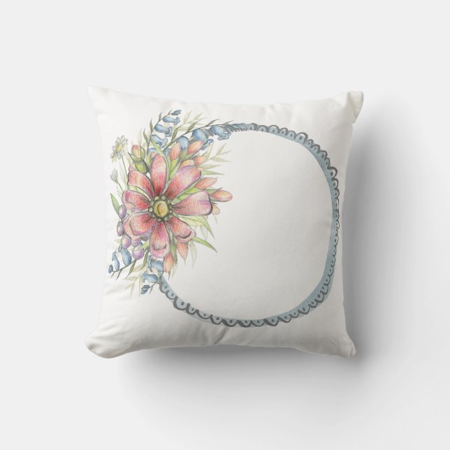 Oreiller à lancer de couronne de fleurs (Recto)