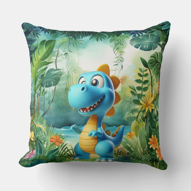 Oreiller à lancer de dinosaure mignon (Recto)