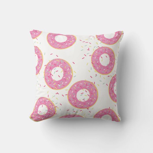 Oreiller à lancer de Donut rose (Recto)