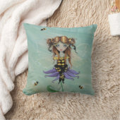 Oreiller à lancer de fée d'abeille mignon (Couverture)