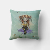 Oreiller à lancer de fée d'abeille mignon (Verso)