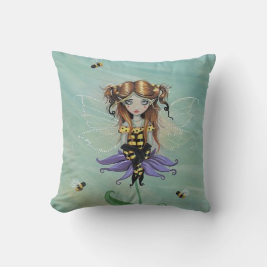 Oreiller à lancer de fée d'abeille mignon (Recto)