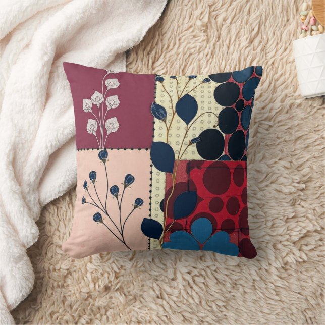 Oreiller à lancer de fleurs chic Boho (Couverture)
