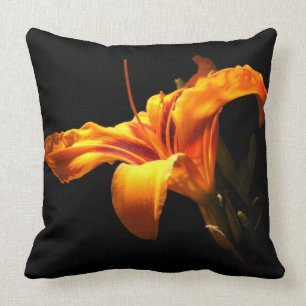 Oreiller à lancer de fleurs orange