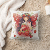 Oreiller à lancer de fraises roses et vertes (Couverture)