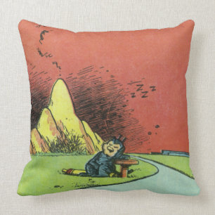 Oreiller à lancer de l'art comique vintage "Kat co