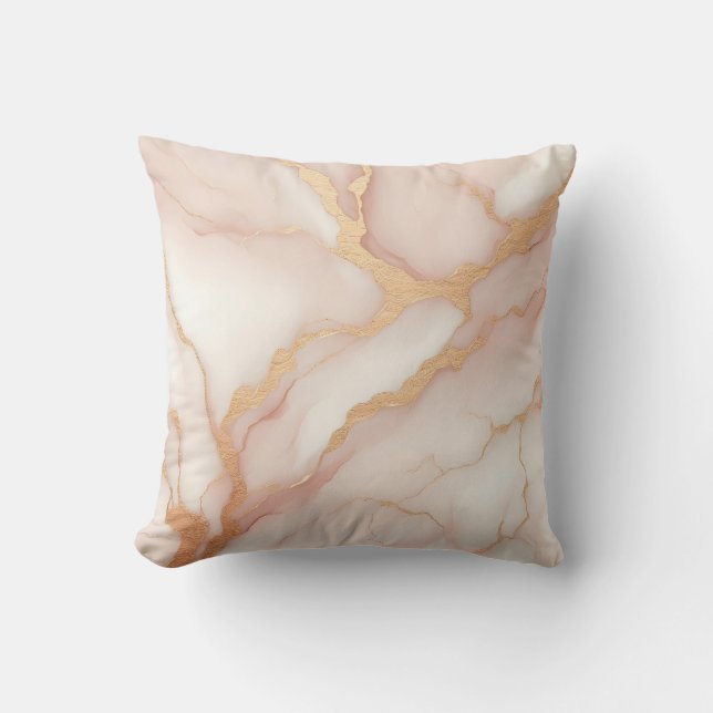 Oreiller à lancer de marbre rose avec des veines d (Recto)