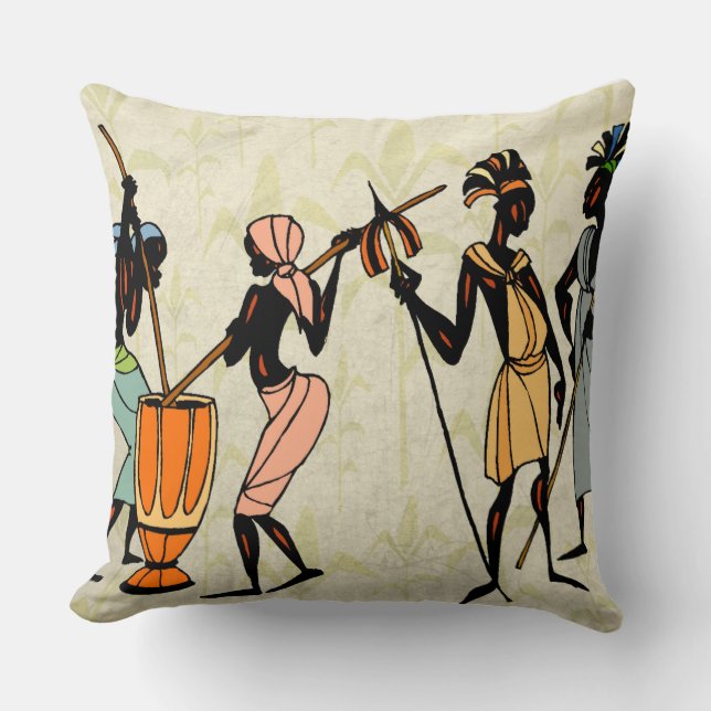 Oreiller à lancer de Motifs tribaux africains (Recto)