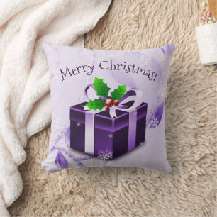 Oreiller à lancer de Noël pourpre