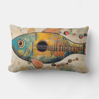 Oreiller à lancer de poisson guitare