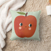 Oreiller à lancer de pomme souriant | Nourriture à (Couverture)