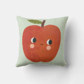 Oreiller à lancer de pomme souriant | Nourriture à (Verso)