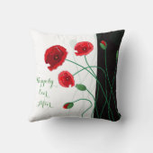 Oreiller à lancer de saké mariage | Poppies rouges (Verso)