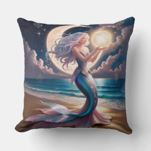 Oreiller à lancer de sirène mystique - Imaginaire
