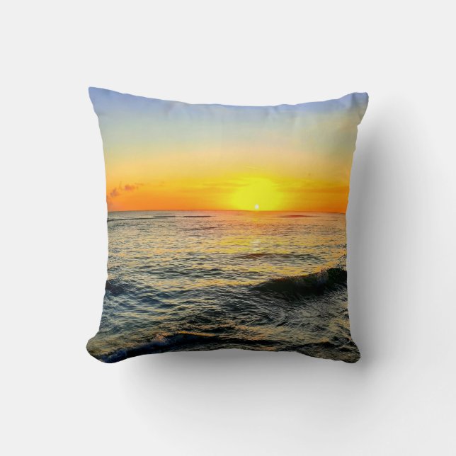 Oreiller à lancer de soleil des Caraïbes (Recto)