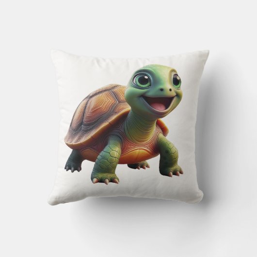 Oreiller à lancer de tortue mignonne (Verso)