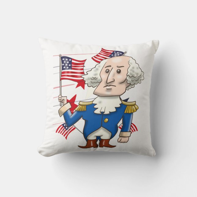 Oreiller à lancer de Washington et Lincoln (Recto)