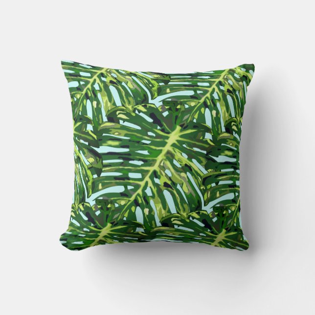 Oreiller à lancer des Feuilles tropicaux (Recto)