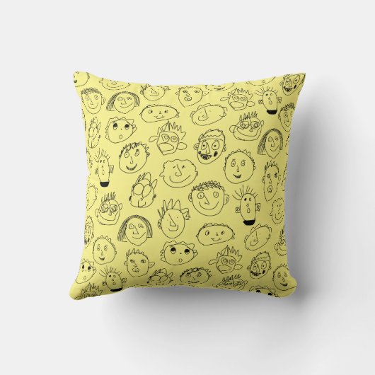 Oreiller à lancer Doodle visage (Verso)